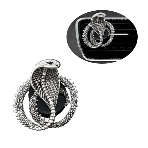Image of ORIESSE Snake Car Accessories,1pc Cobra Air Vent Clips Car Air Freshener, Silver Snake Badges Decals Dashboard Decor,Rhinestone Vehicle Decorations for Jeep Truck