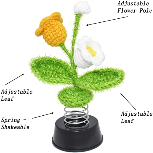 Crochet Knit Flowers, Car Dashboard Decor Home Office Decoration Cute Accessories Birthday Gifts For Women Men Kids, Handmade (Orchid) #TOP5