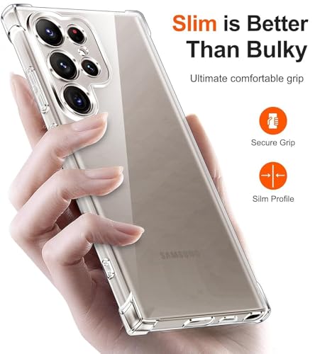 Image of BOXXO Flexible Back Cover for Samsung Galaxy S25 Ultra 5G | Back Cover Transparent Clear Shockproof Case Four Corner Protection | Slim Protective Mobile Phone Cover for Samsung S25 Ultra 5G