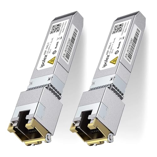 ipolex 10G SFP+ to RJ45 Transceiver, 10GBase-T Copper SFP+ Module, 10Gb Ethernet Adapter for Cisco SFP-10G-T, Ubiquiti UniFi UACC-CM-RJ45-MG, Netgear, TP-Link, Synology and More, 2 Pack