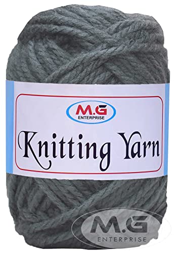 Image of M.G ENTERPRISE Knitting Yarn Thick Chunky Wool, Mouse Grey 400 gm Best Used with Knitting Needles, Crochet Needles Wool Yarn for Knitting. by M.G ENTERPRISE
