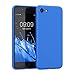 kwmobile Case for Apple iPhone SE (2022) / SE (2020) / 8/7 Case - Soft Cover - Shockproof TPU Material - Wireless Charging - Neon Blue