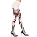 Widmann 29348 29348 Blood Blood Tights, Black and White Stripes, with Blood Spots, 50 Den, Costume, Theme Party, Carnival, Halloween, Women, Multicoloured, One Size Fits Most Adults