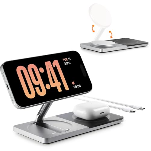 ZECHIN 2-in-1 MagSafe Wireless Charging Stand for iPhone & AirPods