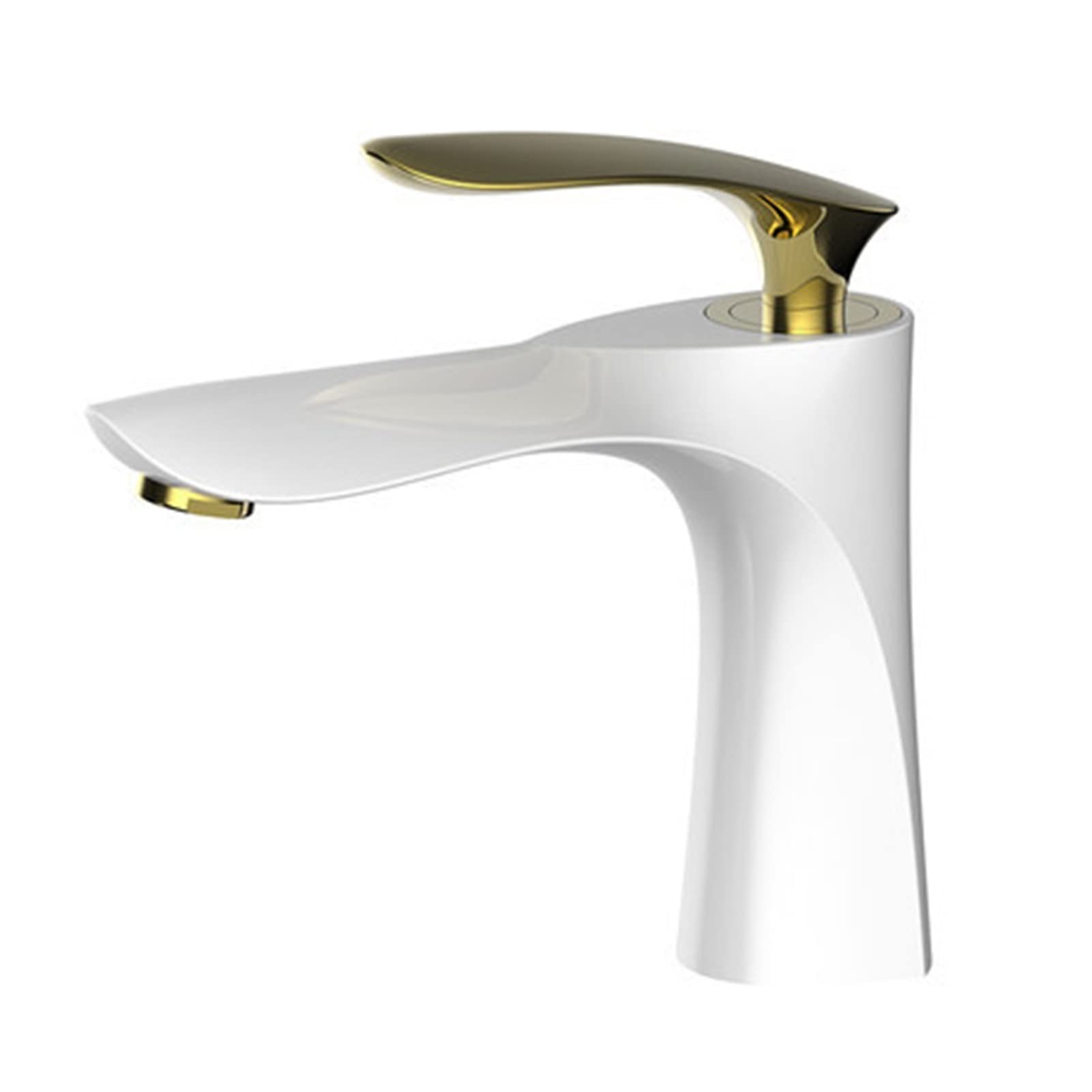 Mooilko Groen Bathroom Basin Faucets Gold Sink Mixer Tap Hot Cold Single Handle Deck Mounted Lavatory Crane Water Tap Rose Gold/Black Easy To Install(Groen)