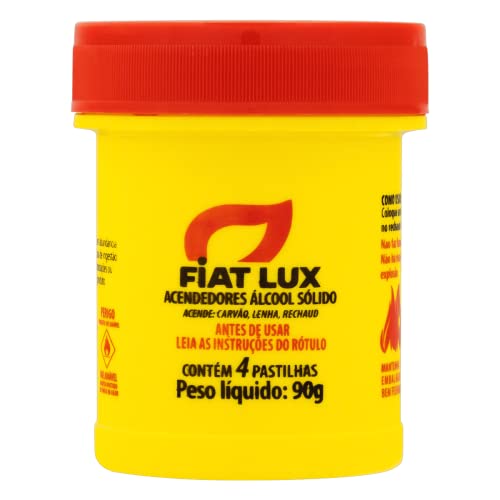 4x Acendedor Álcool Sólido Fiat Lux 4 Pastilhas 90g