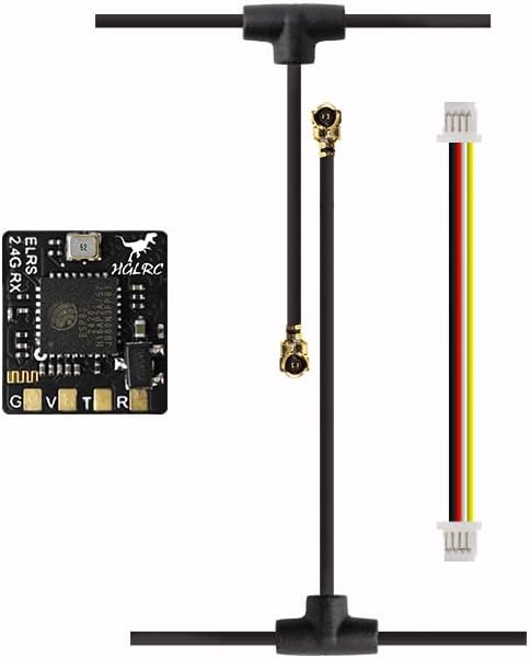 HGLRC ELRS 2.4G Receiver ExpressLRS with Omni-Directional Antenna High Refresh Rate 500hz Low Latency for FPV Racing Drone