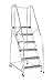 Cotterman - A8R2630A3B3C50P6-8-Step Rolling Ladder, Serrated Step Tread, 110 in Overall Height, 350 lb Load Capacity