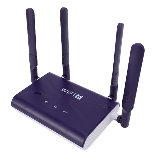 Generic Enrutador Inalámbrico LTE, Enrutador WiFi6 CPE de Velocidad Rápida para Oficina en Casa, 4 Antenas, Ranura para Tarjeta SIM, ABS