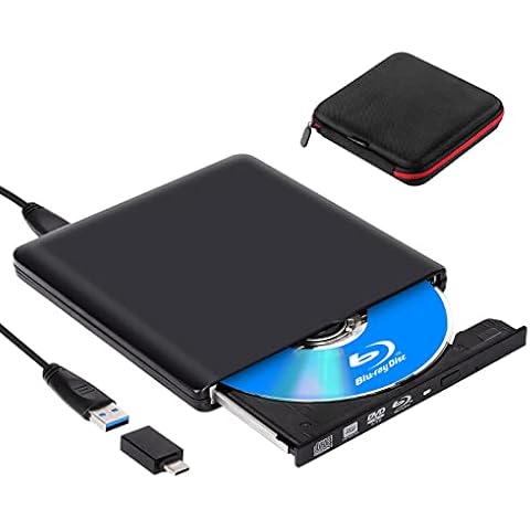 NOLYTH Externe Blu Ray CD DVD Laufwerk USB 3.0 Type C Externer DVD Blu-ray Brenner CD/DVD RW ROM Bluray Laufwerk Drive für Laptop Windows 11/10 Mac MacBook Air Pro Apple iMac PC Cover