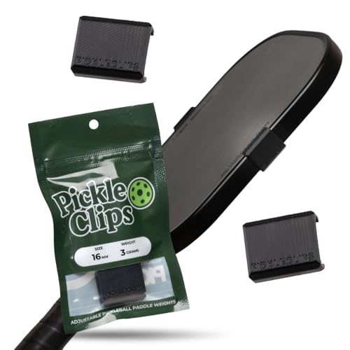 PickleClips Pickleball Paddle Weights | 3-Gram Black Clips (6-Pack) | Adjustable Tuning Clips for 16mm Paddles Lead-Free Customize Power Control & Sweet Spot Black