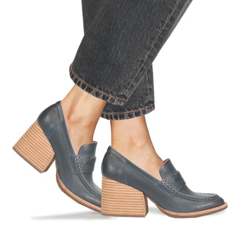 MOOMMO Women's Chunky Platform Loafers Pumps Round Closed Toe Slip On Penny Loafers Suede Block High Heels Oxford Shoes Formal Classic Thick Heel Dress Loafer Office Ladies Vintage Comfort 4-11 M US3