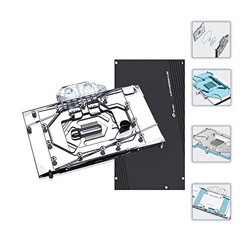 Bykski Copper GPU Water Cooling Block GPU Waterblock Graphics Card Water Cooling Block for NVIDIA Geforce RTX4090 AIC Founders Edition (12V RGB Aura Effect LED Lights GPU Block with Backplate)