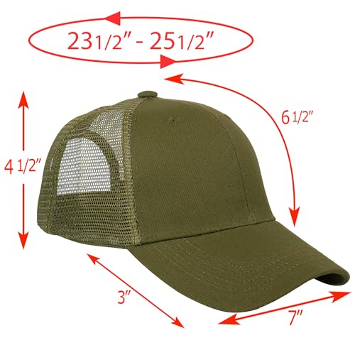 Falari 12 Pack Bulk Wholesale Mesh Trucker Hats 6 Panel Baseball Caps for Men and Women - Army Green
