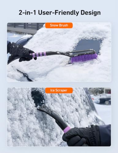 Image of AstroAI 27 inch 2-in-1 Detachable Snow Brush & Ice Scrapers for Car Windshield
