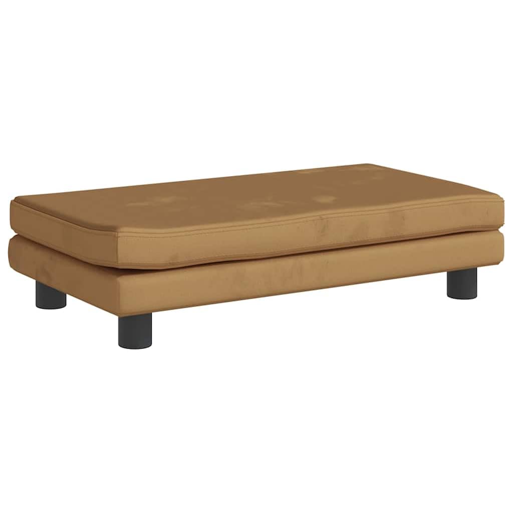 Cama para perros con extensión, sofá para perros, marrón, 100 x 50 x 30 cm, terciopelo, acolchado, sofá reclinable para perros pequeños y gatos, acogedora cama para mascotas