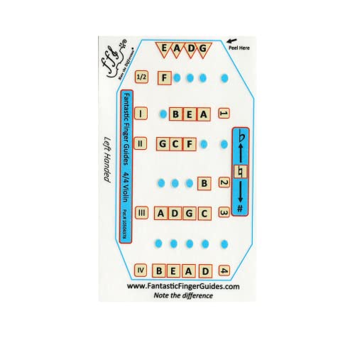 Image of Fantastic Finger Guide for Violins Adult Beginner | Stringed Musical Instruments | Fingerboard and Fretboard Stickers for Learning All Notes | Play or Fiddle (LH 4 /4)