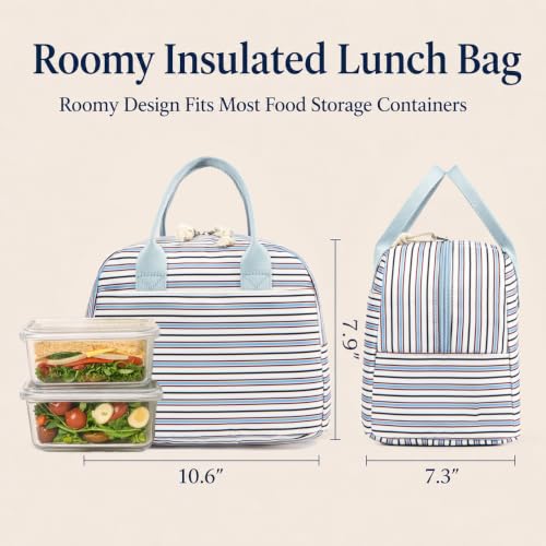 Image of LOVELYWIND Lunch Box for Women Cute Lunch Bags for Women Lunch Tote Bags Reusable Insulated Lunch Box Large Capacity Reusable Insulated Cooler for Work or Travel Gifts or Beach