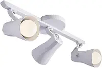 Luminária de Teto Spot Sobrepor Trilho Direcionável Octa 3 Lâmpadas Quarto sala Cozinha Praia Litoral E27 Bivolt (Branco)