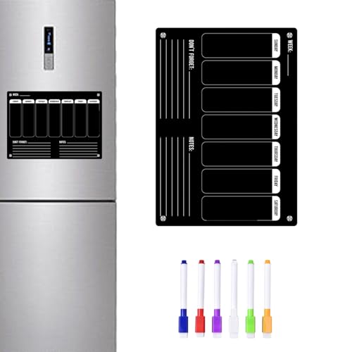 Weekly Planner Wipe Clean, Acrylic Fridge Calendar, Magnetic Weekly Meal Planner, Notepad for Important Reminders for Home Offices (Set 2.) - Image 7