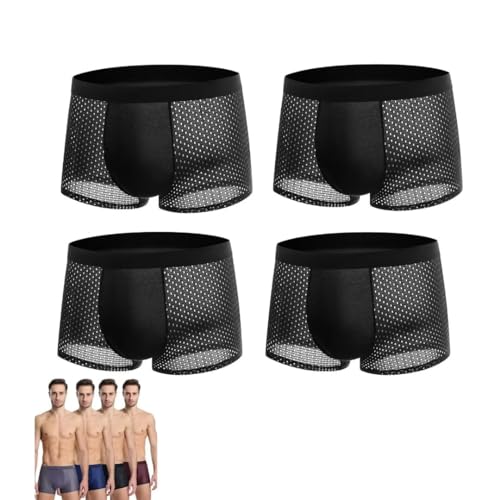 4Pcs Breathable Boxer Briefs Men's Underwear Boxers Black