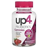 up4 Probiotic Gummies for Men and Women, Digestive and Immune Support with Prebiotics and Vitamin C, Gluten Free, Gelatin Free, Vegan, Non-GMO, 60 Count