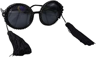 Óculos de sol vintage femininos de verão óculos de sol de festa, óculos de sol com borla, óculos de sol para festa vintage óculos de sol de verão engraçados para festa na praia, Preto