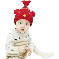 Cuidado del bebé, recién Nacido, niña, niño, bebé, Invierno, cálido, Caricatura, Orejeras, Tejido, Ganchillo, Gorro, Ropa para niños (Rojo One Size)