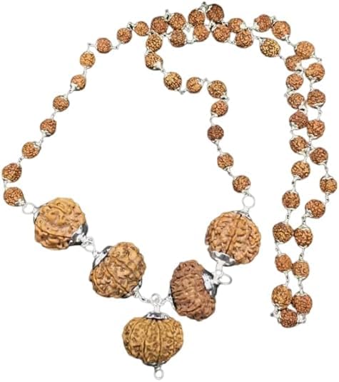 Mala de Rudraksha 7 a 12 Mukhi de Nepal y Plata Pura para Ejecutivos