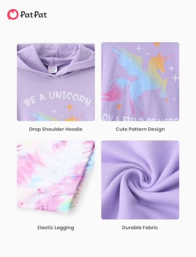 Image of PATPAT Girls 2 Piece Outfits Long Sleeve Hoodie and Leggings Clothing Set Outfits for Girls 4-12Y Fall /Winter Outfits