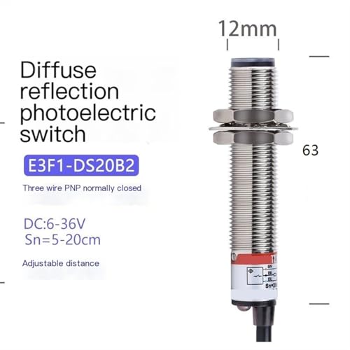 Capteur E3F1 PNP fermé M12 cellule photoélectrique à réflexion diffuse 24V - 3