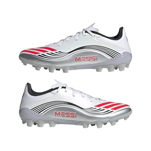 adidas Unisex F50 Messi League Artificial Ground Football Boots, FTWR White/Lucid red/Silver met., 45 1/3 EU – Ansicht 6