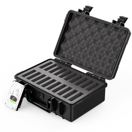ORICO Hard Drive Case 3.5inch 20-Bay Multi-Protection HDD Storage Box Suitcase with Foam External Hard Drive Carrying Case Anti-Static Shock Moisture Proof for WD/Seagate/Toshiba-PSC L20
