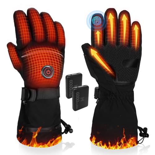 PEKWZIZ Heated Gloves, 5V 6000mAh Rechargeable...