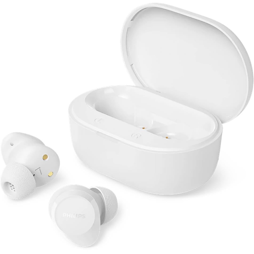 Auriculares Bluetooth Philips TAT1300WT con estuche de carga/ Autonomía 6h/ Blancos