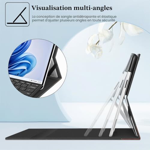Poche documents Surface Pro 9 housse protection 13 pouces compatible clavier ecran