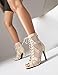 Imagen de Mujer Gladiador Sandalias Respirable Baile Heels Strappy Peep Toe Cordones Zipper Burju Baile Heels Class Zapatos Stiletto Patent Apricot Size 41