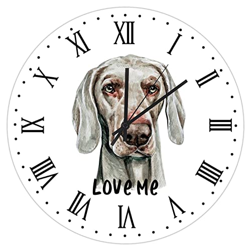 Horloge murale Weimaraner silencieuse à quartz pour salon chaleureux - 2