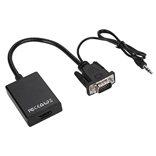 ASHATA VGA to HDMI Adapter/Converter with Audio (Old PC to a TV/Monitor with HDMI),VGA-HDMI Video Adapter with Audio Cable & USB Cable for PC,Computer,Projector, Plug and Play,Portable Size
