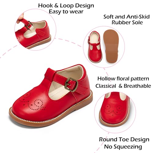 Image of PHIRAMIN Toddler Girl Mary Jane Student Oxford Shoes-Little Girl School Uniform Shoes for Wedding Party