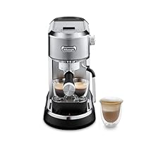 De'Longhi Dedica Maestro EC900.M, Compact Coffee Machine with Milk Frother, Barista Pump Espresso Machine, My Latte Art Technology, Coffee and Cappuccino Maker, 1450W, Metal