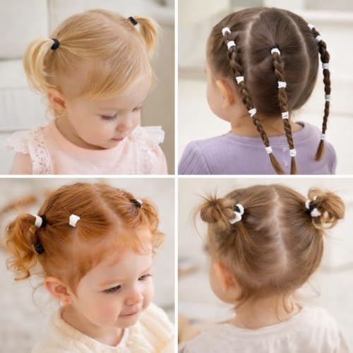 Image of Mini Rubber Bands for Hair Small Elastic Hair Ties for Girls Women Kids Hair Styling (Pack Of 25)