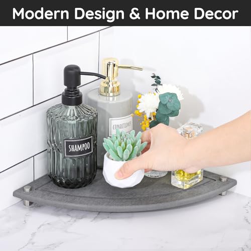 Image of Segbeauty Water Absorbing Stone Drying Tray, 9.85in Quick Dry Diatomaceous Earth Corner Countertop Organizer, Corner Sink Shelf Tray for Bathroom Counter, Fast Drying Stone for Kitchen Counter