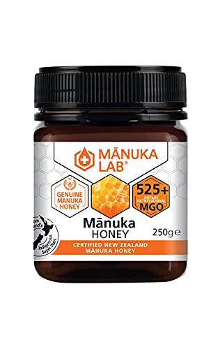 Manuka Lab Certified MGO 525+ Manuka Honey - Antimicrobial Powerhouse for Wound and Skin Healing | Premium Quality Honey from New Zealand, Manuka Honey 250g