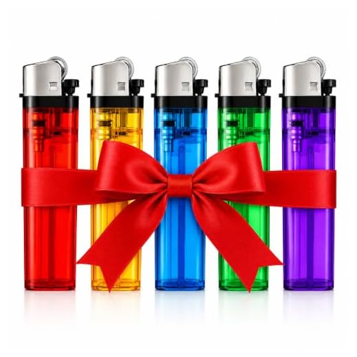 Disposable Lighters Pack of 5, Assorted Colors, Transparent Body