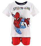  Spiderman Niños Camiseta y Short (Blanco,3 años)