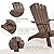 Psilvam Adirondack Chair, Oversized Poly Lumber Fire Pit Chair with Cup Holder, 350Lbs Support Patio Chairs for Garden, Weather Resistant Adirondack Chair Looks Like Real Wood (2, Brown)