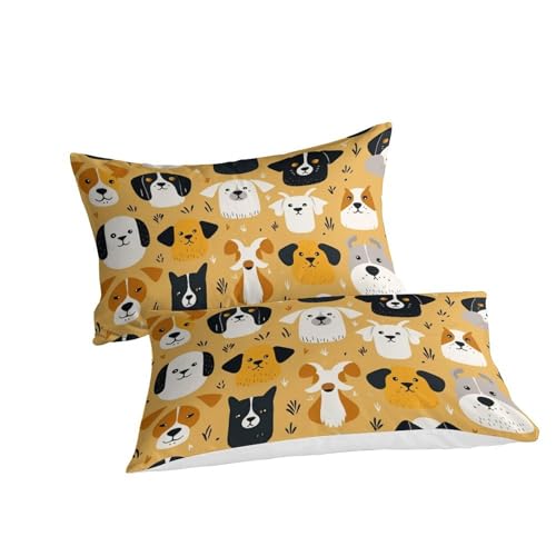 Housse de couette microfibre imprimé 3D chiens mignons 3 pièces - 3