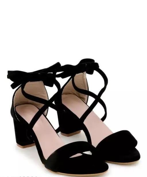 Kaniza Fancy & Comfortable Block Heel Sandal with Ankle Strap for women & Girls