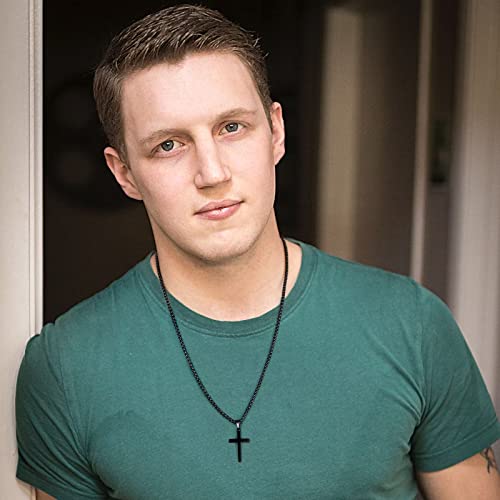Grandson Gifts Grandson Necklaces, Stainless Steel Black Cross Necklace For Men Jewelry Grandson Gifts Fathers Day Birthday Gifts For Grandson Christmas Gifts For Men Grandson Gifts From Grandma #TOP2